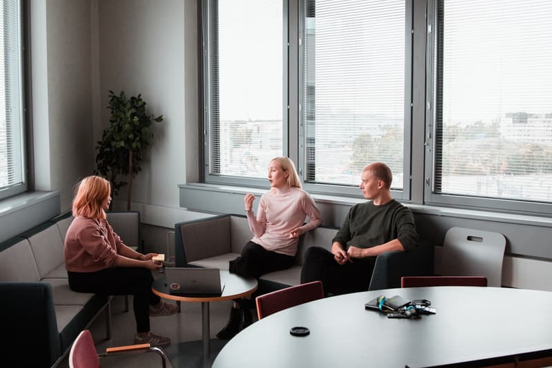 Team in a meeting around a table
