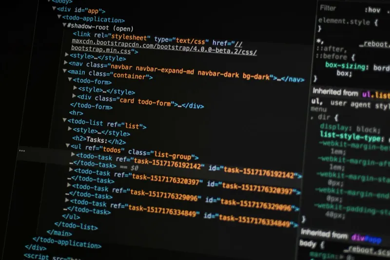 Source code under review on a screen